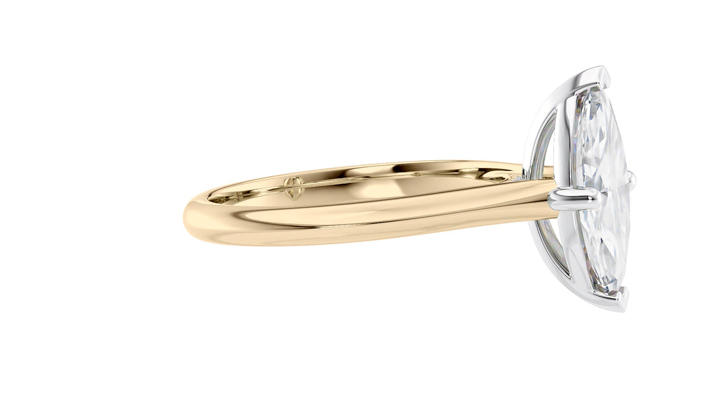 Marquise Cut Solitaire With Diamond Bridge Engagement Ring