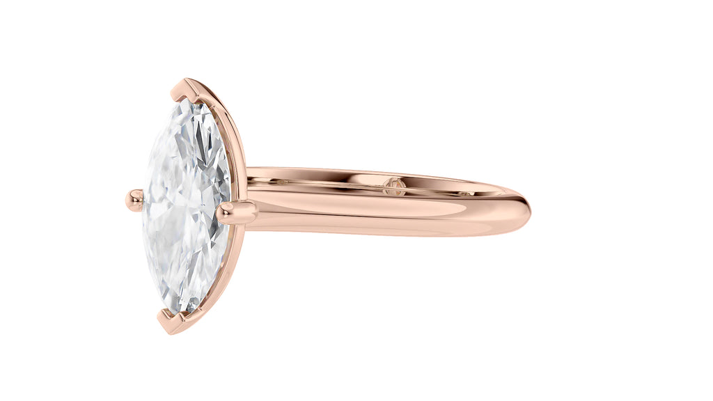 Marquise Cut Solitaire With Diamond Bridge Engagement Ring