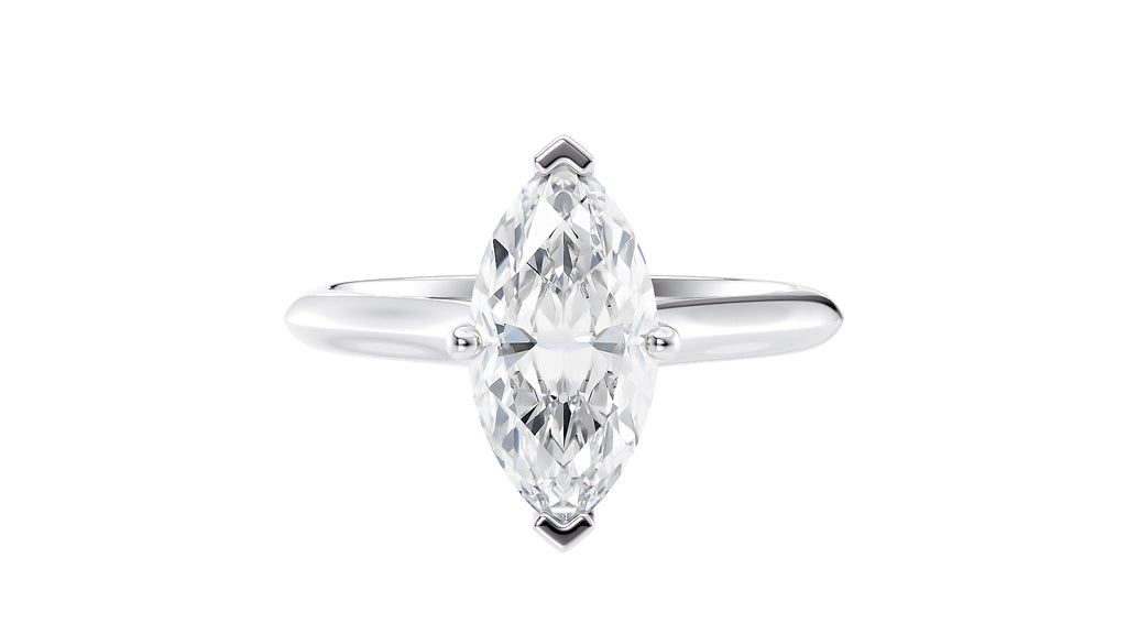 Marquise Cut Solitaire With Lab Grown Diamond Bridge Engagement Ring