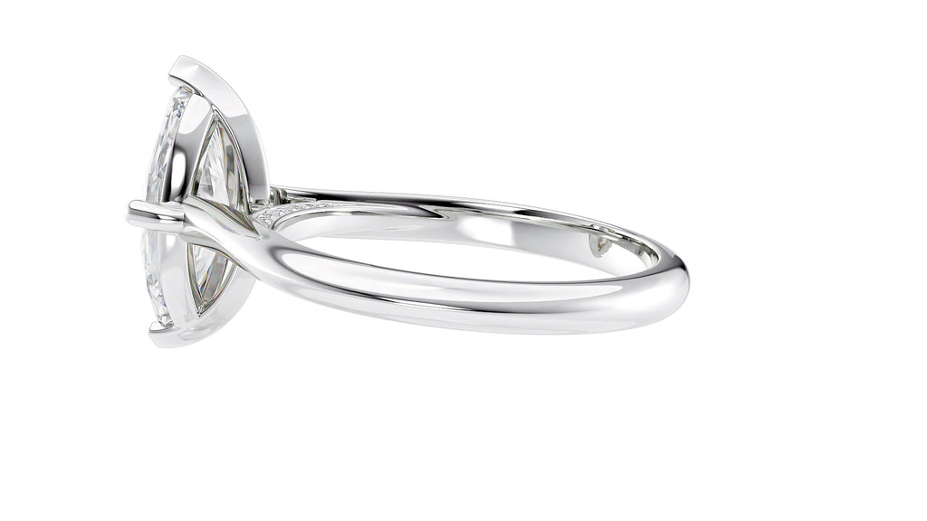 Marquise Cut Solitaire With Diamond Bridge Engagement Ring