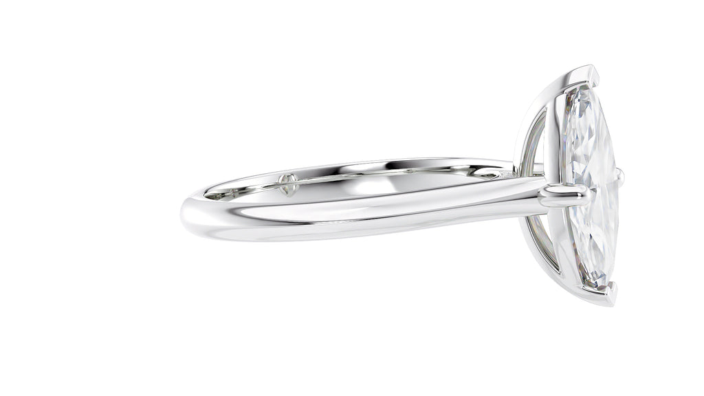 Marquise Cut Solitaire With Diamond Bridge Engagement Ring