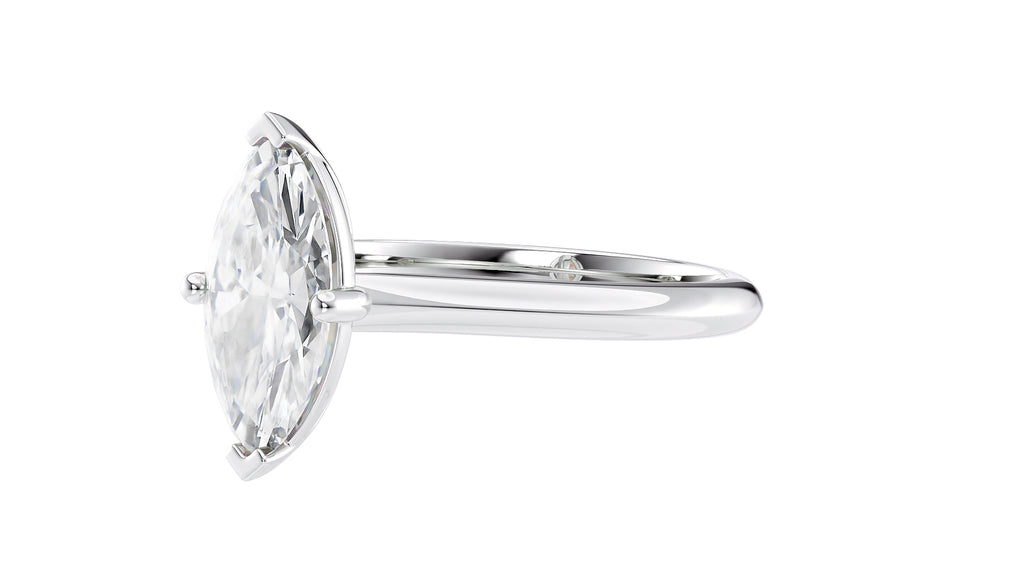 Marquise Cut Solitaire With Diamond Bridge Engagement Ring