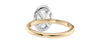 Oval Halo Plain Band Diamond Engagement Ring