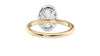 Oval Halo Plain Band Diamond Engagement Ring