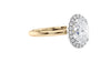 Oval Halo Plain Band Diamond Engagement Ring