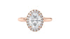 Oval Halo Plain Band Diamond Engagement Ring