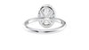Oval Halo Plain Band Diamond Engagement Ring