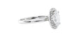 Oval Halo Plain Band Diamond Engagement Ring