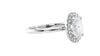 Oval Halo Plain Band Diamond Engagement Ring