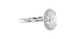 Oval Halo Plain Band Diamond Engagement Ring