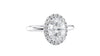 Oval Halo Plain Band Diamond Engagement Ring