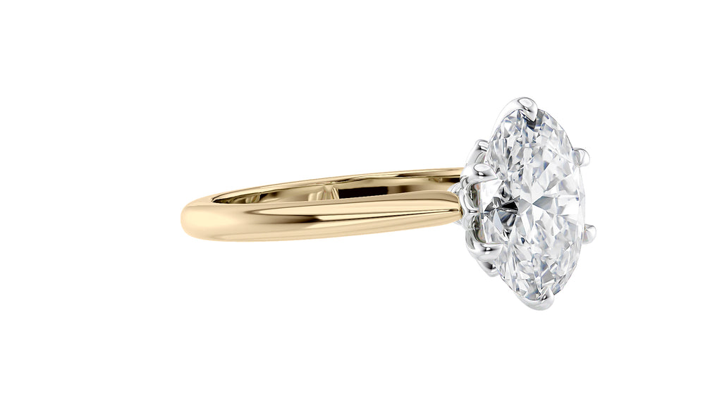 Oval Solitaire 6 Claw Diamond Engagement Ring