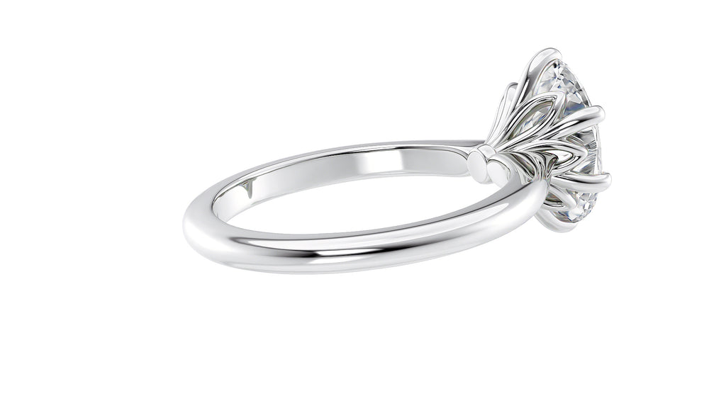 Oval Solitaire 6 Claw Diamond Engagement Ring