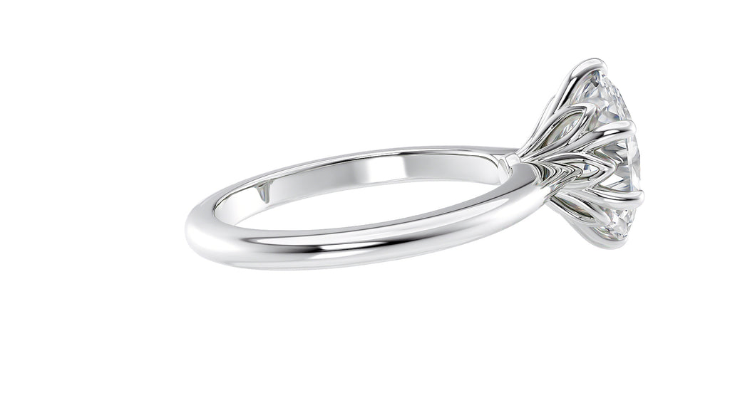 Oval Solitaire 6 Claw Diamond Engagement Ring