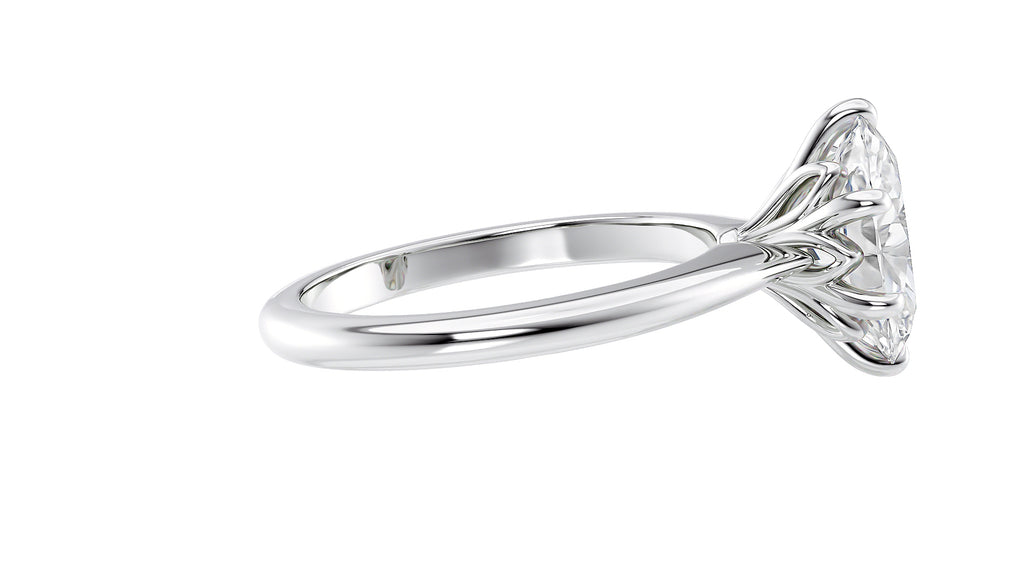 Oval Solitaire 6 Claw Diamond Engagement Ring
