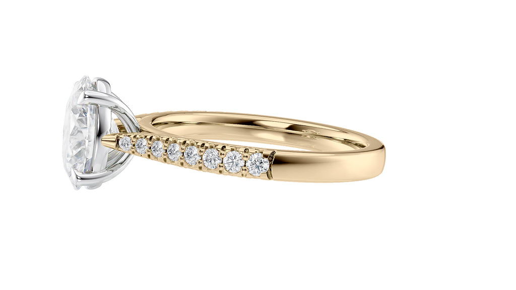 Oval Solitaire Tapered Diamond Band Engagement Ring