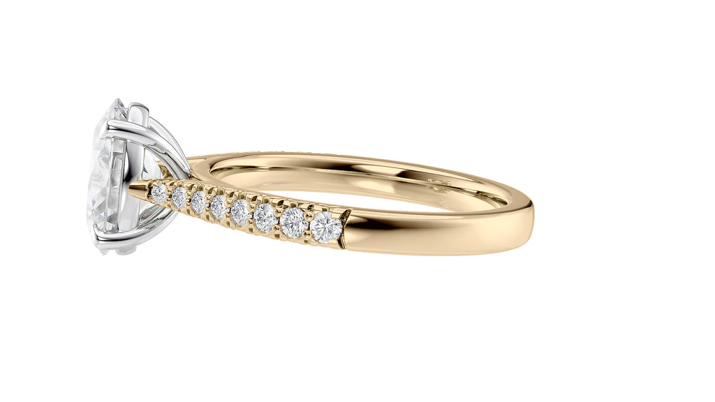 Oval Solitaire Tapered Diamond Band Engagement Ring