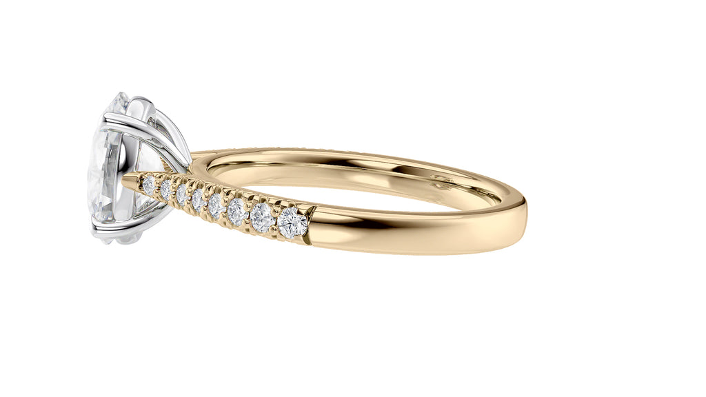 Oval Solitaire Tapered Diamond Band Engagement Ring