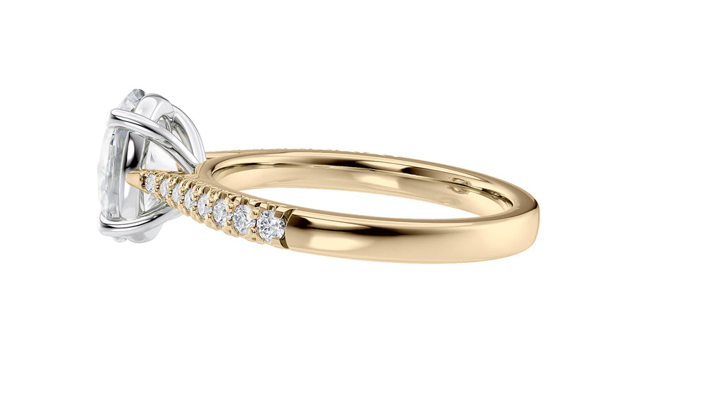 Oval Solitaire Tapered Diamond Band Engagement Ring