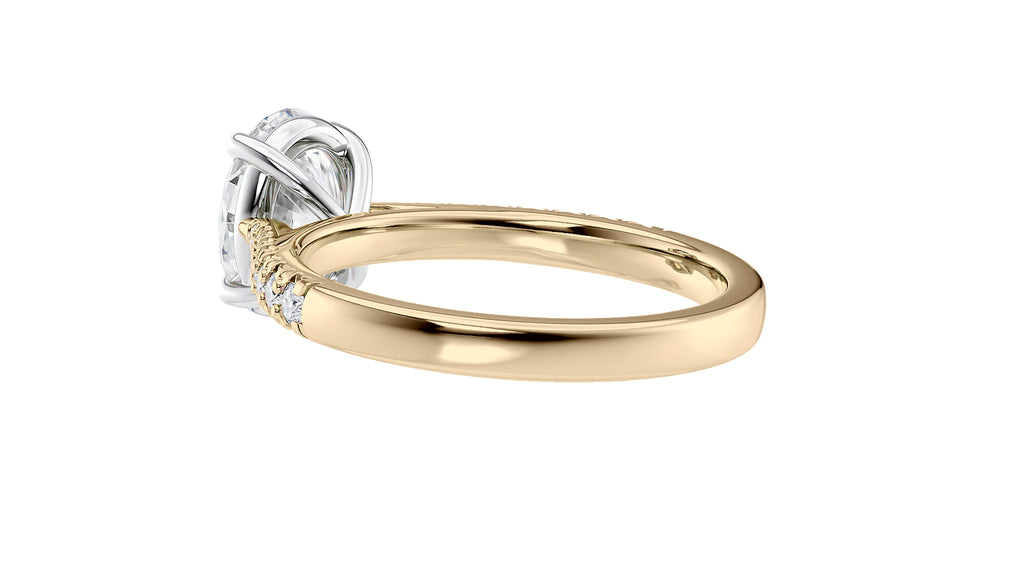 Oval Solitaire Tapered Diamond Band Engagement Ring