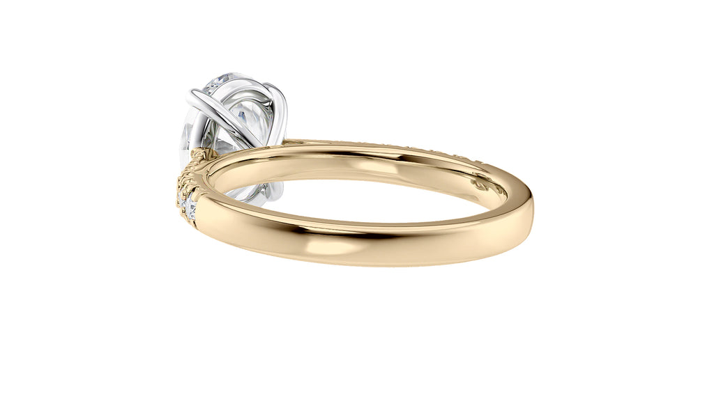 Oval Solitaire Tapered Diamond Band Engagement Ring