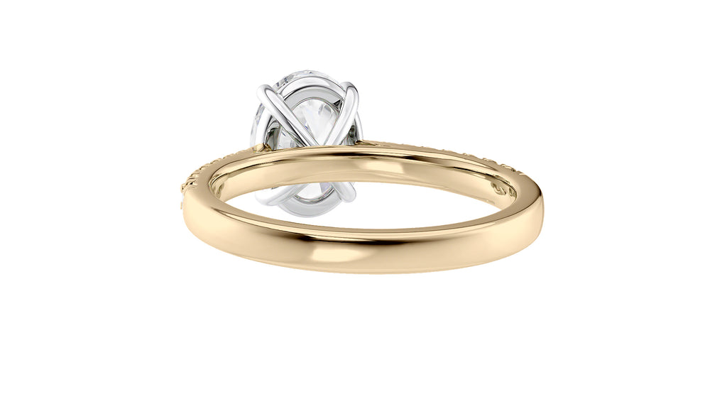 Oval Solitaire Tapered Diamond Band Engagement Ring