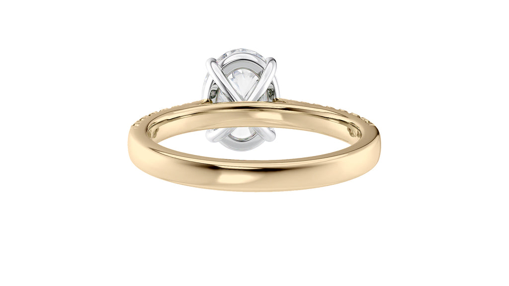 Oval Solitaire Tapered Diamond Band Engagement Ring