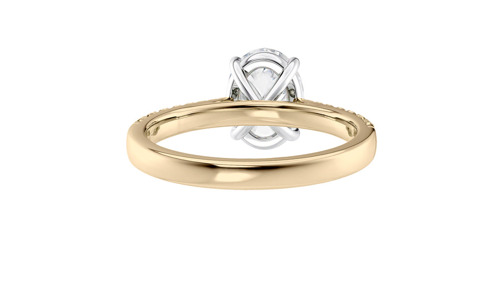 Oval Solitaire Tapered Diamond Band Engagement Ring