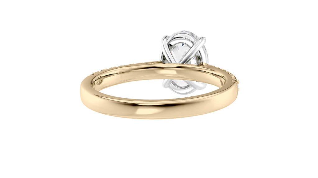 Oval Solitaire Tapered Diamond Band Engagement Ring