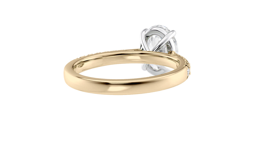 Oval Solitaire Tapered Diamond Band Engagement Ring