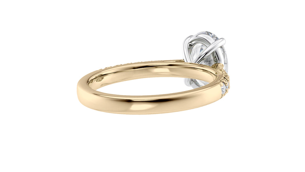 Oval Solitaire Tapered Diamond Band Engagement Ring