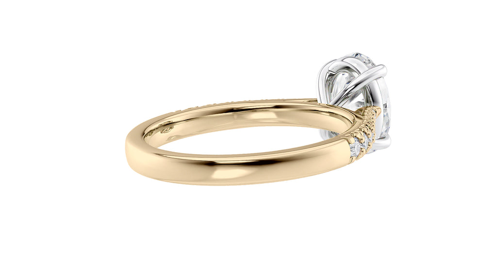 Oval Solitaire Tapered Diamond Band Engagement Ring