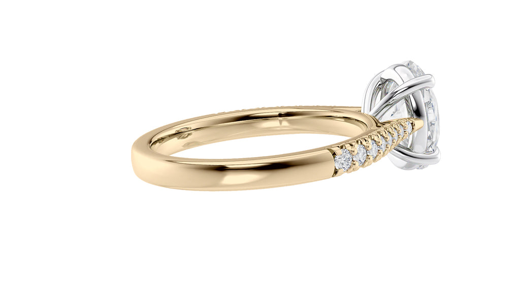 Oval Solitaire Tapered Diamond Band Engagement Ring