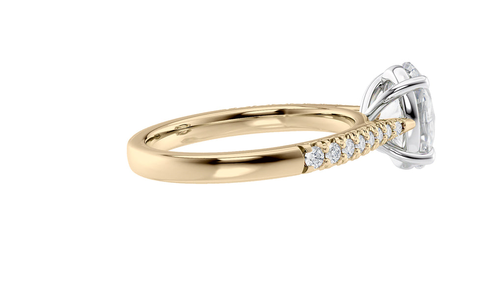 Oval Solitaire Tapered Diamond Band Engagement Ring