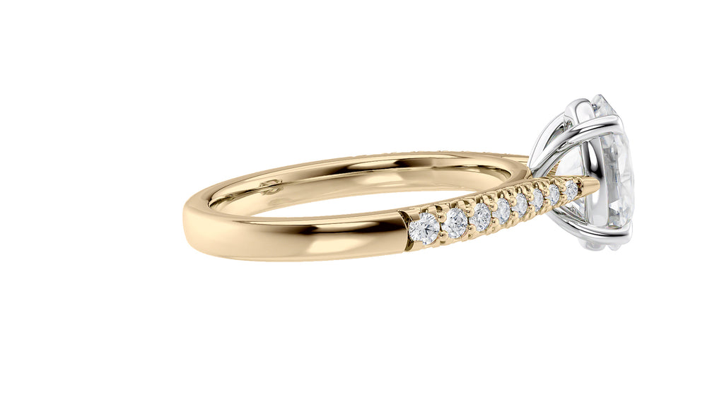 Oval Solitaire Tapered Diamond Band Engagement Ring