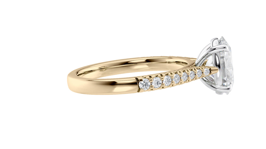 Oval Solitaire Tapered Diamond Band Engagement Ring