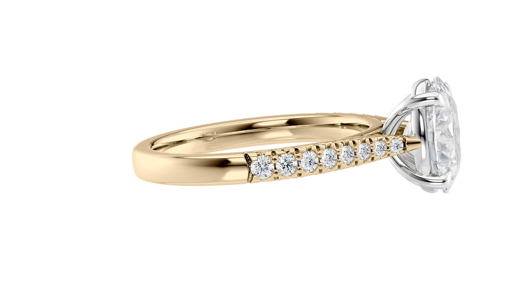 Oval Solitaire Tapered Diamond Band Engagement Ring