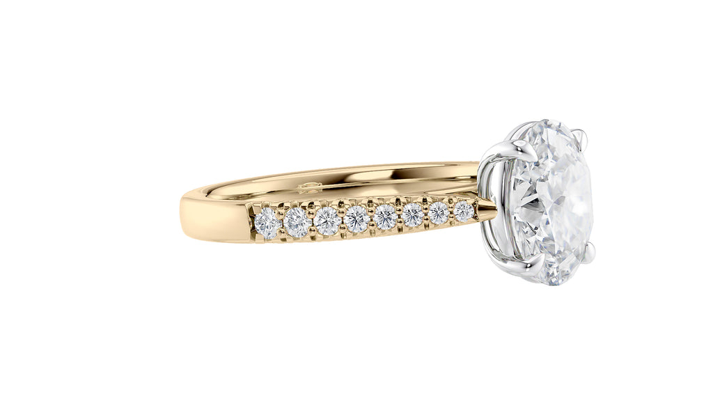 Oval Solitaire Tapered Diamond Band Engagement Ring