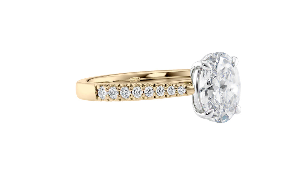Oval Solitaire Tapered Diamond Band Engagement Ring