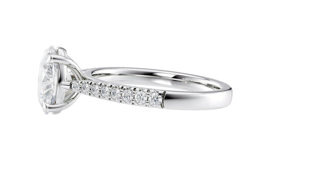 Oval Solitaire Tapered Diamond Band Engagement Ring