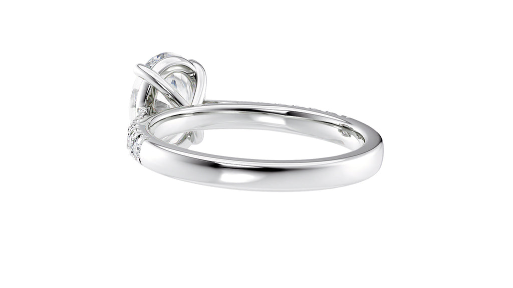 Oval Solitaire Tapered Diamond Band Engagement Ring