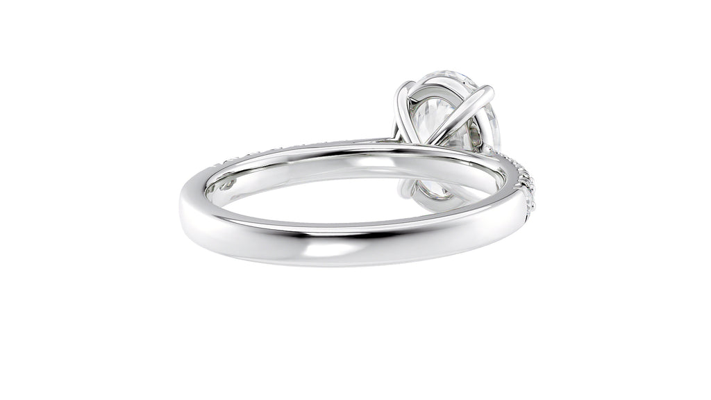 Oval Solitaire Tapered Diamond Band Engagement Ring