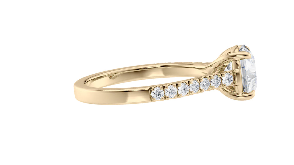 Round Solitaire Classic Diamond Band Engagement Ring