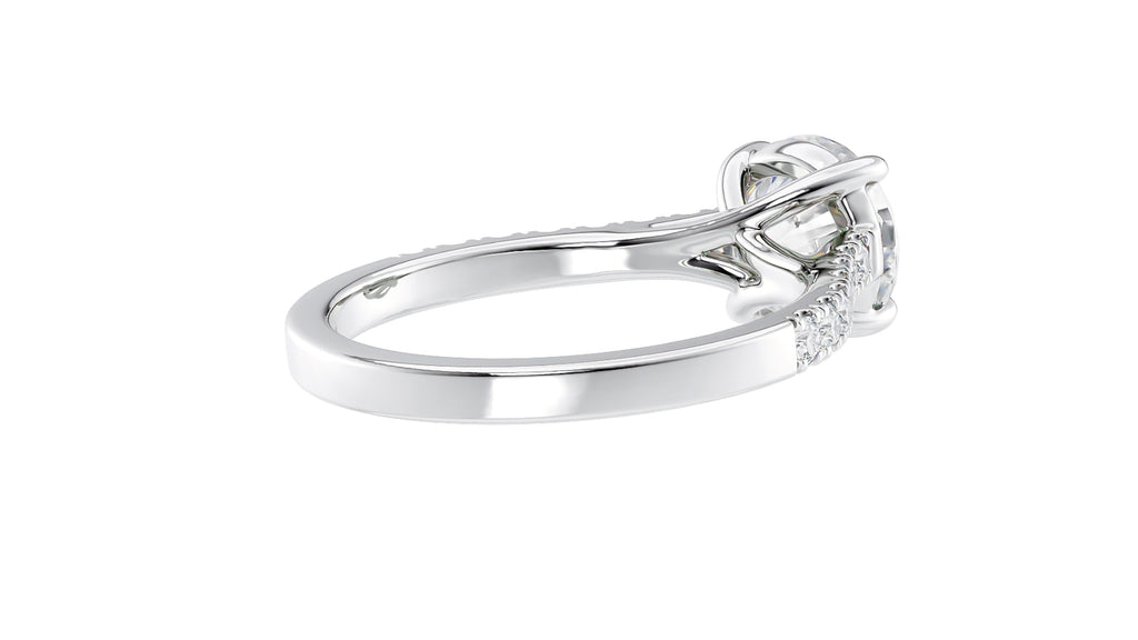 Round Solitaire Classic Diamond Band Engagement Ring