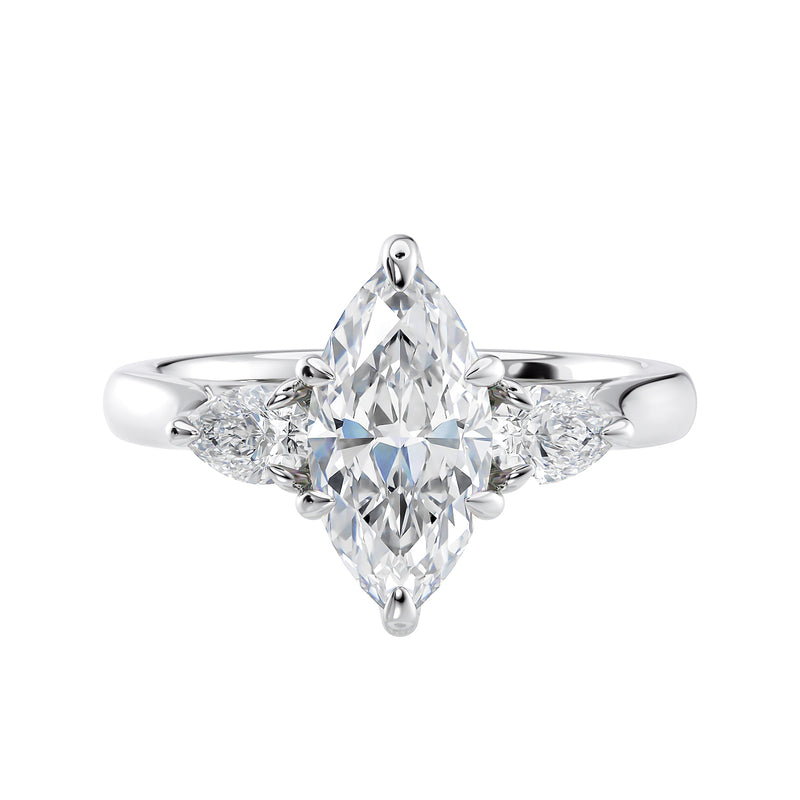 Marquise Pear Cut Stone Lab Grown Diamond Engagement Ring - Main Image