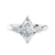 Lab grown marquise cut trilogy diamond engagement ring 18ct white gold front view.