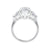 3 stone marquise cut center with heart side diamonds engagement ring platinum side view.