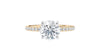 Round Solitaire Slim Diamond Band Engagement Ring