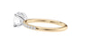 Round Solitaire Slim Diamond Band Engagement Ring