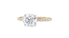 Round Solitaire Slim Diamond Band Engagement Ring